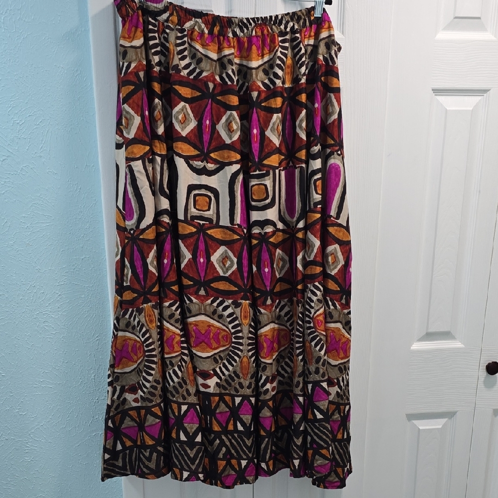 Cato Multicolor Geometric Maxi Skirt
